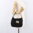 FENDI Mamma Baguette Shoulder Bag Cotton Black Gold Auth 191671-25
