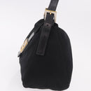 FENDI Mamma Baguette Shoulder Bag Cotton Black Gold Auth 191671-3
