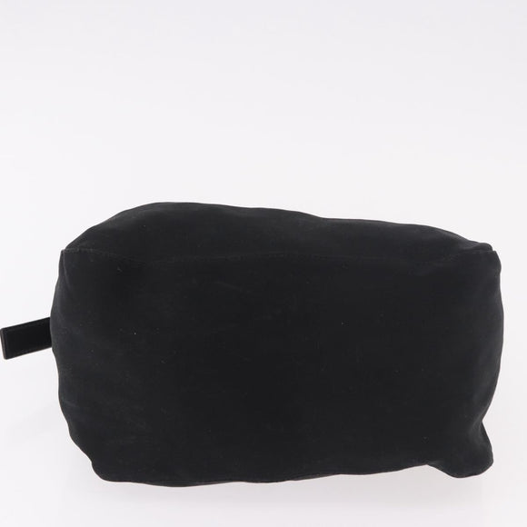 FENDI Mamma Baguette Shoulder Bag Cotton Black Gold Auth 191671