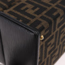 FENDI Zucca Canvas Vanity Hand Bag 2way Brown Gold Auth 191672-10
