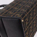 FENDI Zucca Canvas Vanity Hand Bag 2way Brown Gold Auth 191672-12