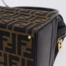 FENDI Zucca Canvas Vanity Hand Bag 2way Brown Gold Auth 191672-13