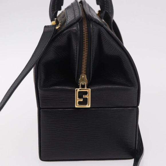 FENDI Zucca Canvas Vanity Hand Bag 2way Brown Gold Auth 191672