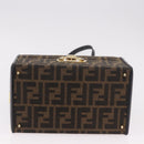 FENDI Zucca Canvas Vanity Hand Bag 2way Brown Gold Auth 191672-9