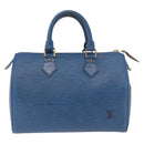 LOUIS VUITTON Epi Speedy 25 Hand Bag Toledo Blue M43015 LV Auth 191673-13