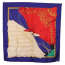 HERMES Carre 90 Scarf ""Souvenirs de Paris"" Silk Blue Beige Auth 191677-14