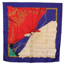 HERMES Carre 90 Scarf ""Souvenirs de Paris"" Silk Blue Beige Auth 191677-1