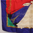 HERMES Carre 90 Scarf ""Souvenirs de Paris"" Silk Blue Beige Auth 191677-8