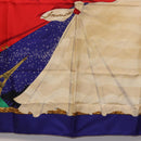 HERMES Carre 90 Scarf ""Souvenirs de Paris"" Silk Blue Beige Auth 191677-9