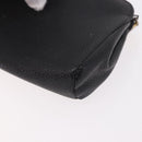 CHANEL COCO Mark Pouch Caviar Skin Black Gold CC Auth 191678-16