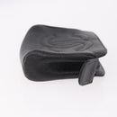 CHANEL COCO Mark Pouch Caviar Skin Black Gold CC Auth 191678-3