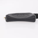 CHANEL COCO Mark Pouch Caviar Skin Black Gold CC Auth 191678-6