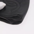 CHANEL COCO Mark Pouch Caviar Skin Black Gold CC Auth 191678-7