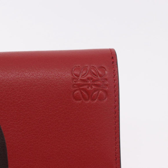LOEWE Studio Ghibli No-Face Compact Wallet Leather Red Gold Auth 191680SM