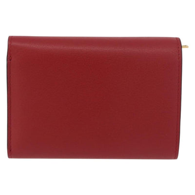 LOEWE Studio Ghibli No-Face Compact Wallet Leather Red Gold Auth 191680SM - 0