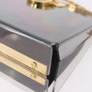 Salvatore Ferragamo Gancini Chain Shoulder Bag Plastic Clear Gold Auth 191682A-11