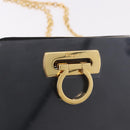 Salvatore Ferragamo Gancini Chain Shoulder Bag Plastic Clear Gold Auth 191682A-15
