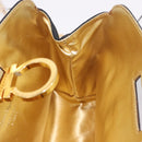Salvatore Ferragamo Gancini Chain Shoulder Bag Plastic Clear Gold Auth 191682A-18