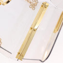 Salvatore Ferragamo Gancini Chain Shoulder Bag Plastic Clear Gold Auth 191682A-20