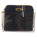 Salvatore Ferragamo Gancini Chain Shoulder Bag Plastic Clear Gold Auth 191682A-3