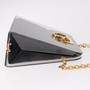 Salvatore Ferragamo Gancini Chain Shoulder Bag Plastic Clear Gold Auth 191682A-4