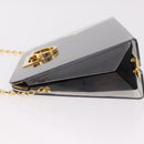 Salvatore Ferragamo Gancini Chain Shoulder Bag Plastic Clear Gold Auth 191682A-5