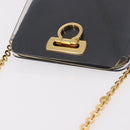 Salvatore Ferragamo Gancini Chain Shoulder Bag Plastic Clear Gold Auth 191682A-6
