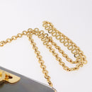 Salvatore Ferragamo Gancini Chain Shoulder Bag Plastic Clear Gold Auth 191682A-8