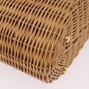 Salvatore Ferragamo Rattan Gancini Hand Bag Brown Gold Auth 191683V-18