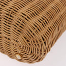 Salvatore Ferragamo Rattan Gancini Hand Bag Brown Gold Auth 191683V-19