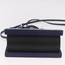 LOEWE Hand Bag Leather 2way Navy Silver Auth 191686M-5