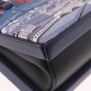 LOEWE Hand Bag Leather 2way Navy Silver Auth 191686M-9