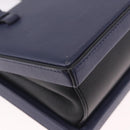 LOEWE Hand Bag Leather 2way Navy Silver Auth 191686M-17