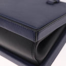 LOEWE Hand Bag Leather 2way Navy Silver Auth 191686M-18