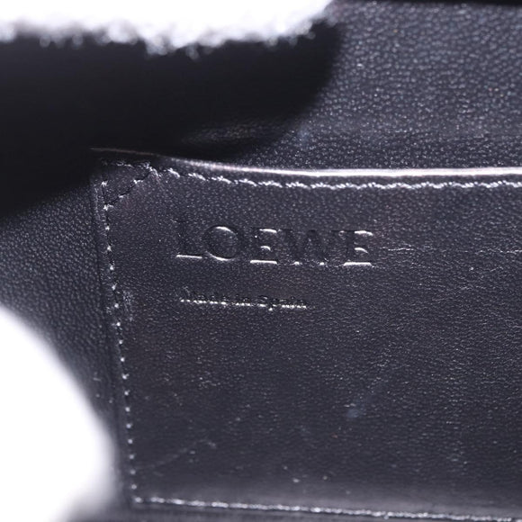LOEWE Hand Bag Leather 2way Navy Silver Auth 191686M