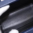 LOEWE Hand Bag Leather 2way Navy Silver Auth 191686M-10