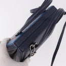 LOEWE Hand Bag Leather 2way Navy Silver Auth 191686M-6