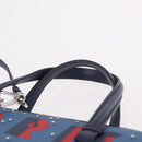 LOEWE Hand Bag Leather 2way Navy Silver Auth 191686M-14