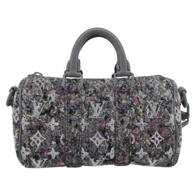 LOUIS VUITTON Monogram Felt Keepall XS Hand Bag Gray Pink M80821 Auth 191687SAM - 0