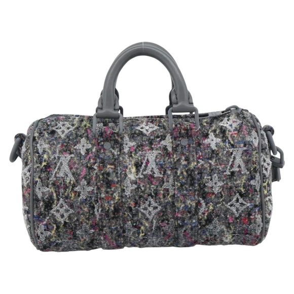 LOUIS VUITTON Monogram Felt Keepall XS Hand Bag Gray Pink M80821 Auth 191687SAM