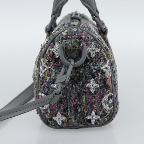 LOUIS VUITTON Monogram Felt Keepall XS Hand Bag Gray Pink M80821 Auth 191687SAM