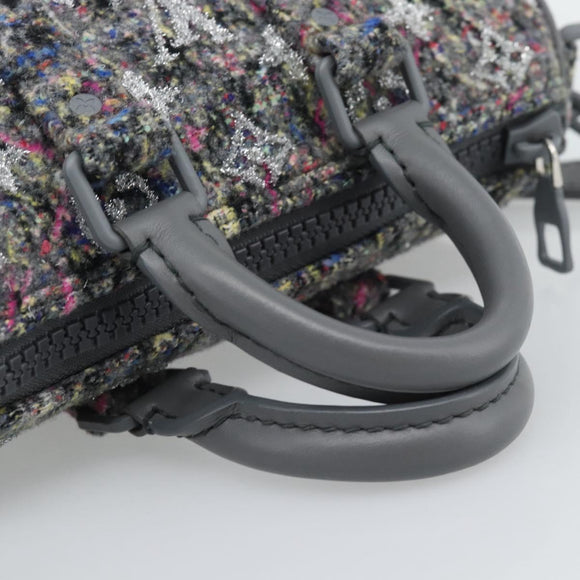 LOUIS VUITTON Monogram Felt Keepall XS Hand Bag Gray Pink M80821 Auth 191687SAM