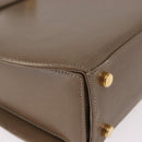 Salvatore Ferragamo Gancini Hand Bag Leather Beige Gold Auth 191690-15