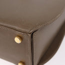 Salvatore Ferragamo Gancini Hand Bag Leather Beige Gold Auth 191690-16