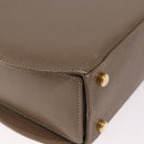 Salvatore Ferragamo Gancini Hand Bag Leather Beige Gold Auth 191690-17