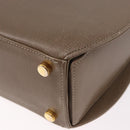 Salvatore Ferragamo Gancini Hand Bag Leather Beige Gold Auth 191690-8