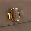 Salvatore Ferragamo Gancini Hand Bag Leather Beige Gold Auth 191690-9