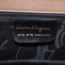 Salvatore Ferragamo Gancini Hand Bag Leather Beige Gold Auth 191690-12
