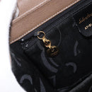 Salvatore Ferragamo Gancini Hand Bag Leather Beige Gold Auth 191690-24