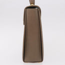 Salvatore Ferragamo Gancini Hand Bag Leather Beige Gold Auth 191690-3